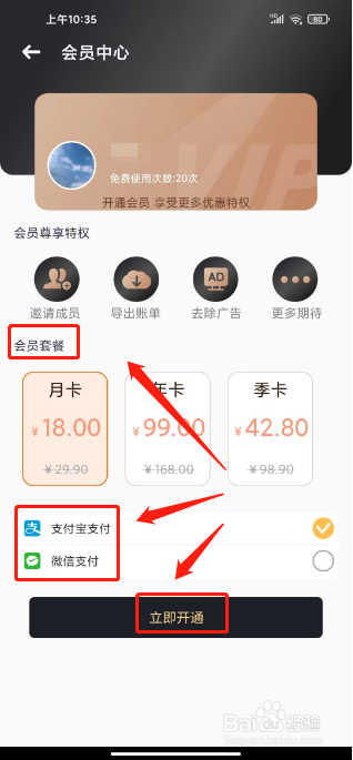 标准记账怎么开通VIP会员