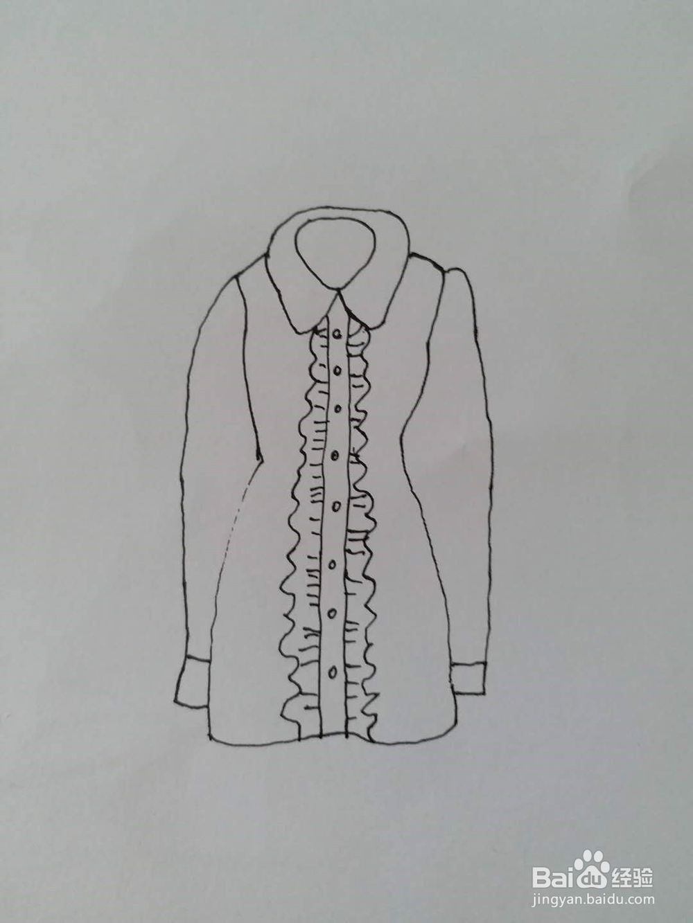 长袖衬衫的简笔画