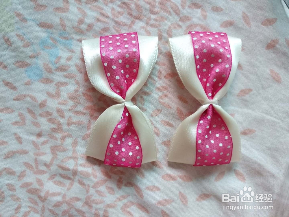 ＤIY头饰手工制作儿童发饰双色双层大蝴蝶结