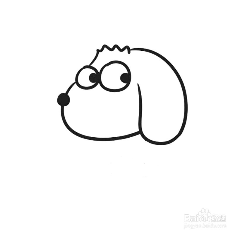 超酷的小狗简笔画 分步画法