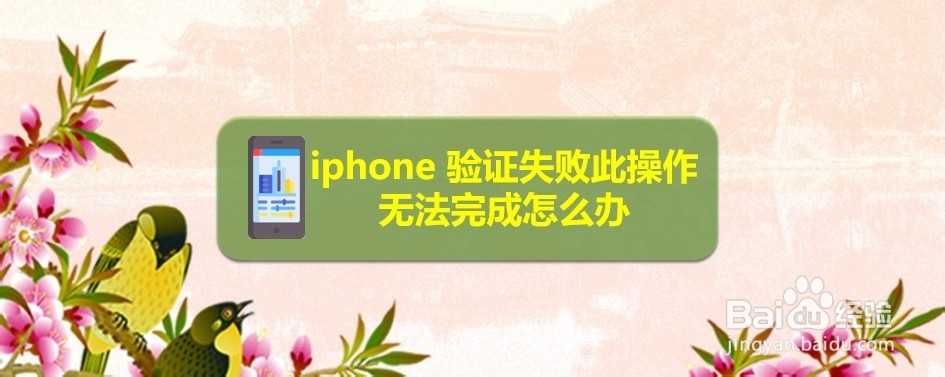 <b>iphone 验证失败此操作无法完成怎么办</b>