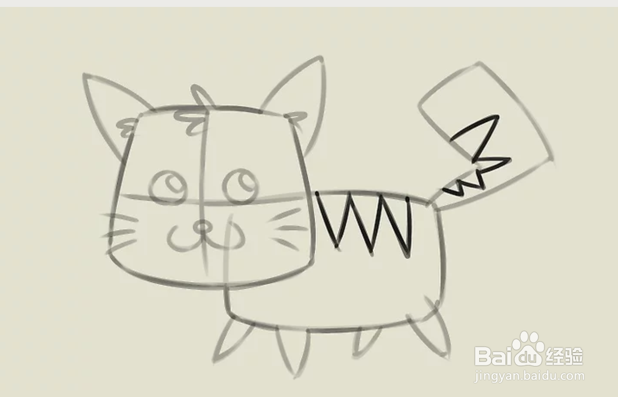 如何简单的画猫咪