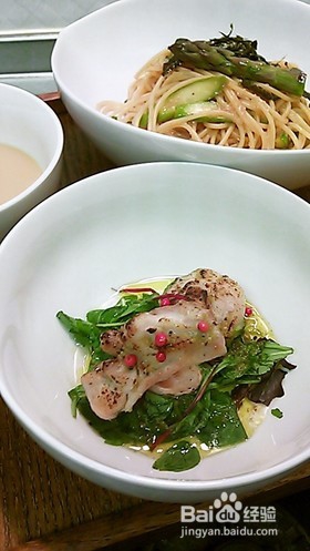 日式料理--柚子风味鸡腿沙拉