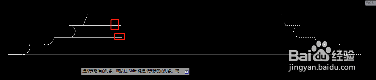 CAD中EX延伸命令如何操作