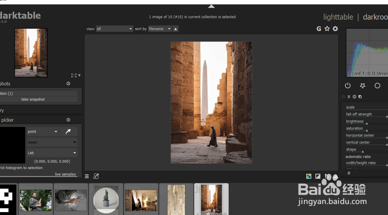 怎样用darktable修改图片的brightness？