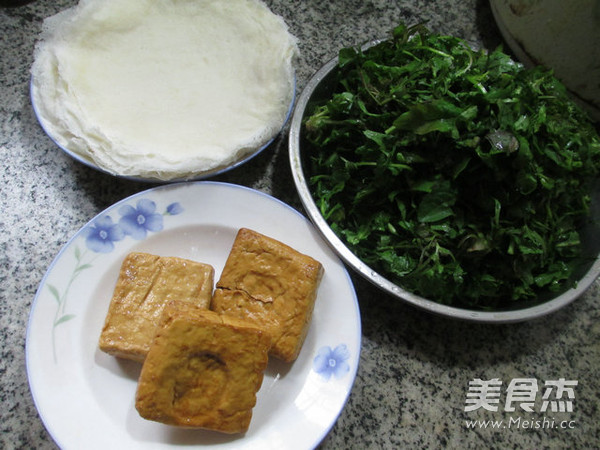 香干荠菜馅春卷