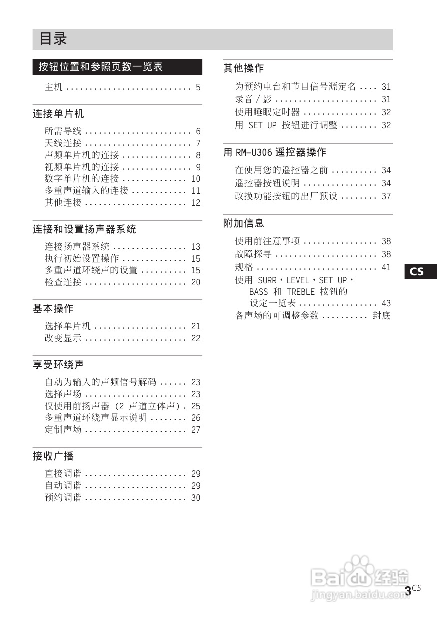 索尼STR-DE485功放使用说明书:[3]