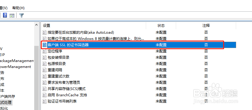 Win10怎么启用客户端SSL的证书筛选器