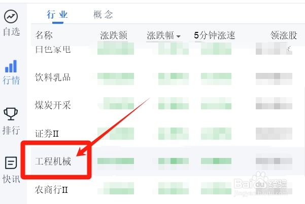 怎样查看工程机械类股票的涨跌幅？