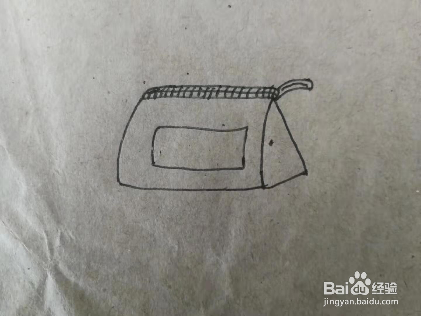 简笔画金黄色小钱包