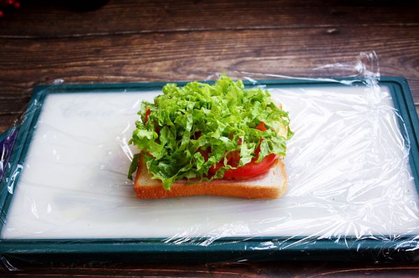 鸡蛋火腿蔬菜三明治