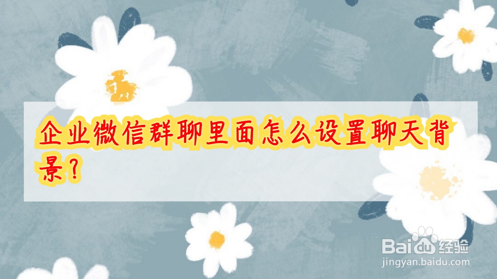 企业微信群聊里面怎么设置聊天背景