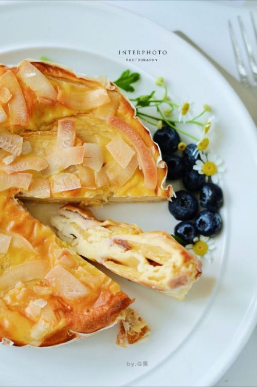 低卡无油黄桃千层蛋糕