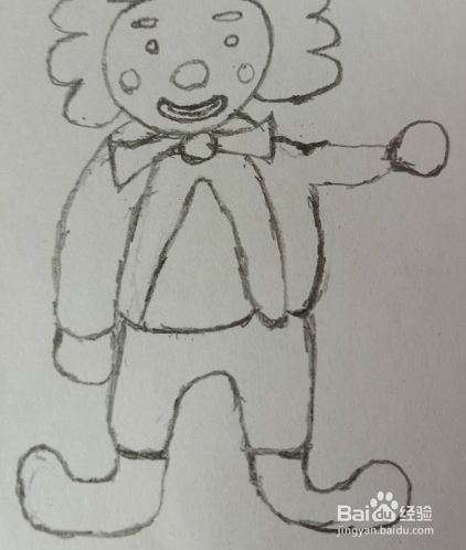 手绘画卡通可爱的小丑