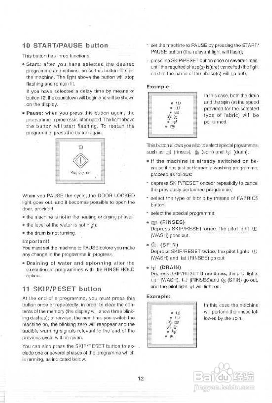 伊莱克斯EW-1290W全自动滚筒洗衣机使用说明书:[4]