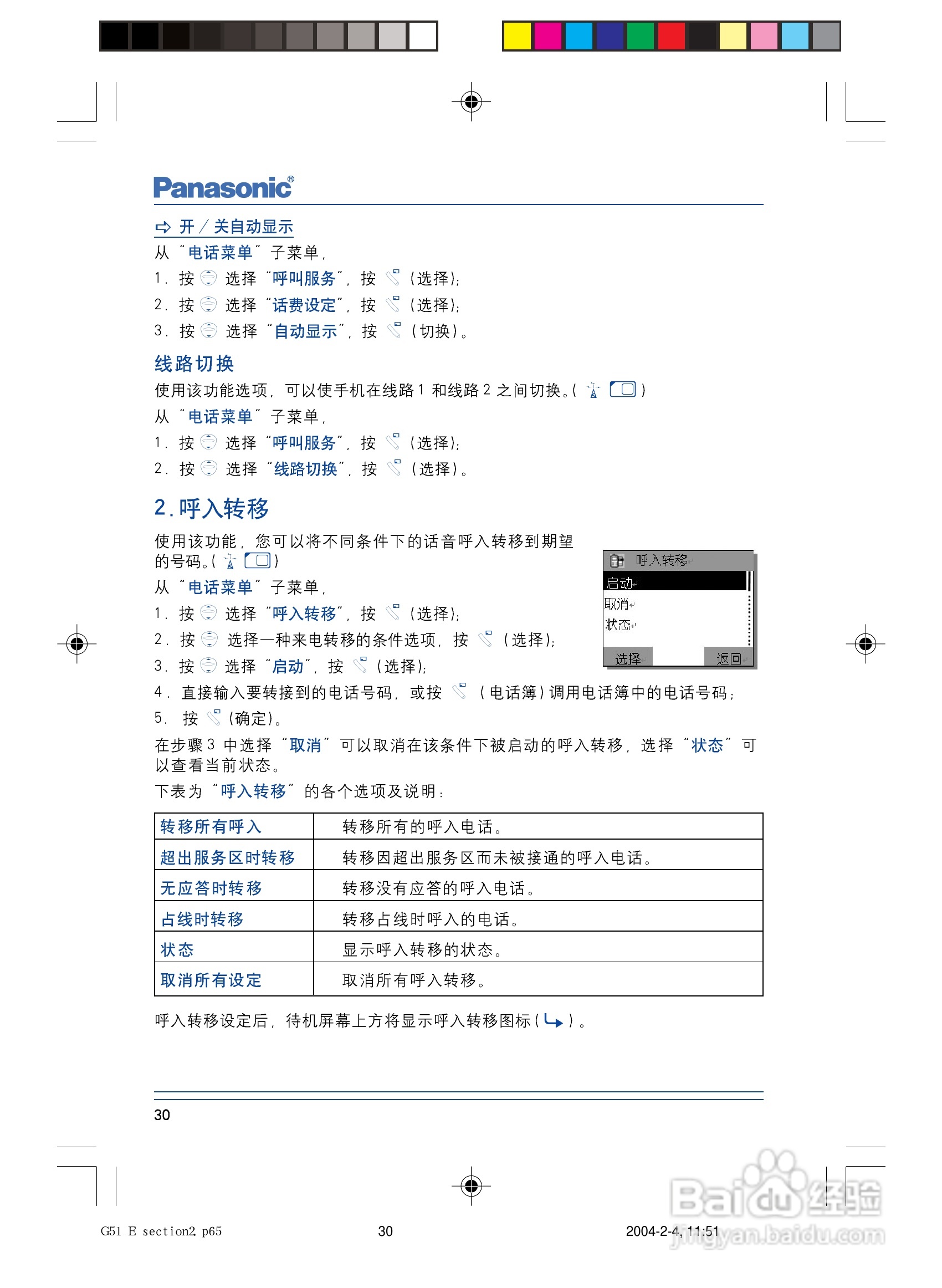 松下EB-G5手机使用说明书:[4]