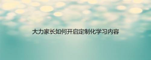 大力家长如何开启定制化学习内容