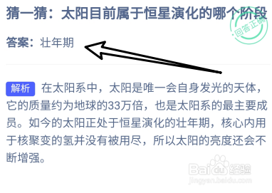 2024.12.30蚂蚁庄园太阳目前属恒星演化哪个阶段