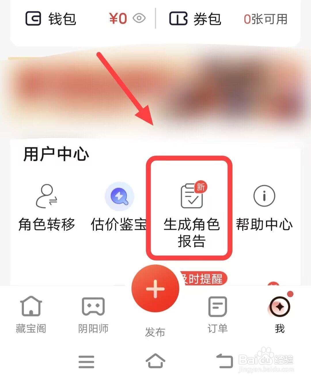 在藏宝阁APP上，如何生成角色报告