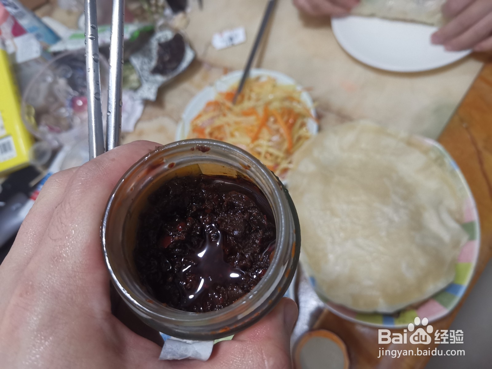 香菇酱土豆胡萝卜丝卷饼