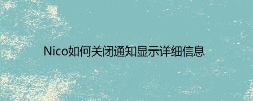 Nico如何关闭通知显示详细信息