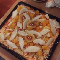 芝士椰油底薄饼水果挞比萨的做法