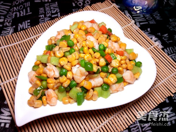 虾丁玉米粒的做法