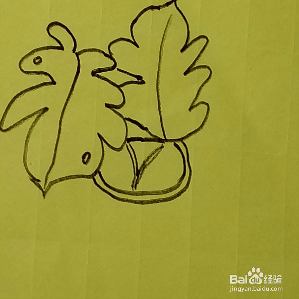 芭蕉叶幼儿简笔画