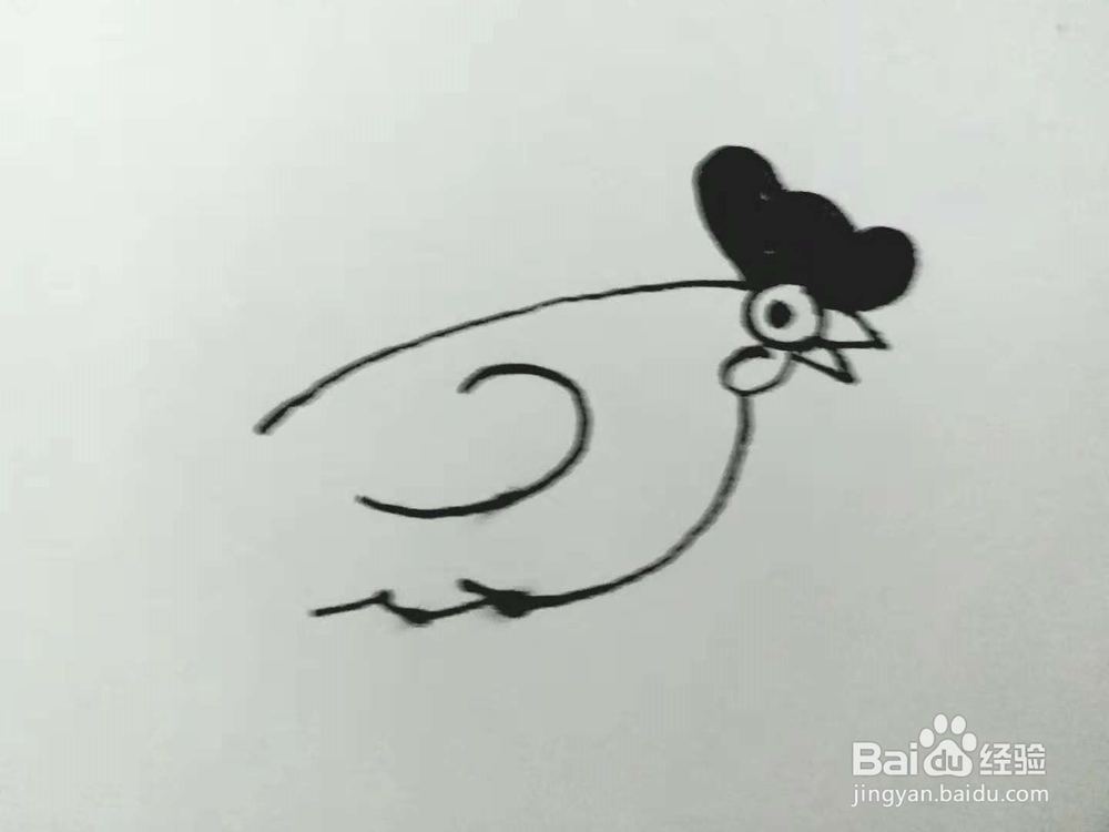 公鸡的简笔画法《四》
