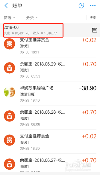 如何查看支付宝月度账单