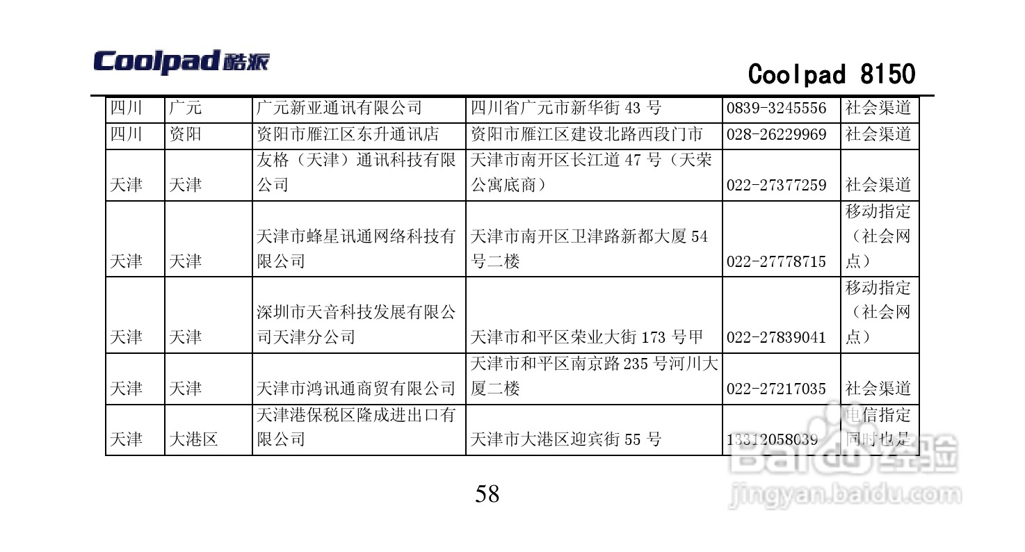 酷派 Coolpad 8150手机说明书:[11]
