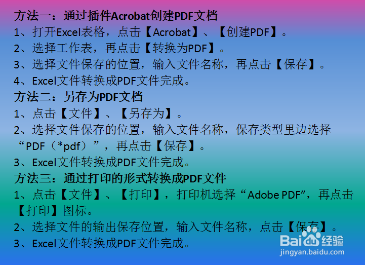 Excel表格生成PDF文档的三种方法