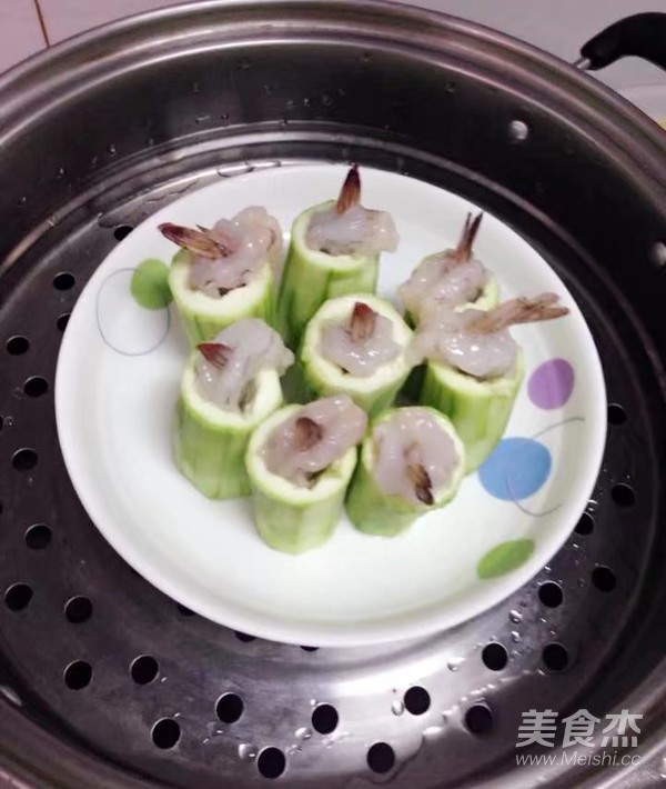 蒜茸丝瓜鲜虾盅