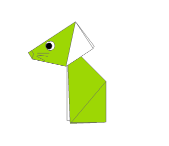 纸艺教程—折蹲着的狗