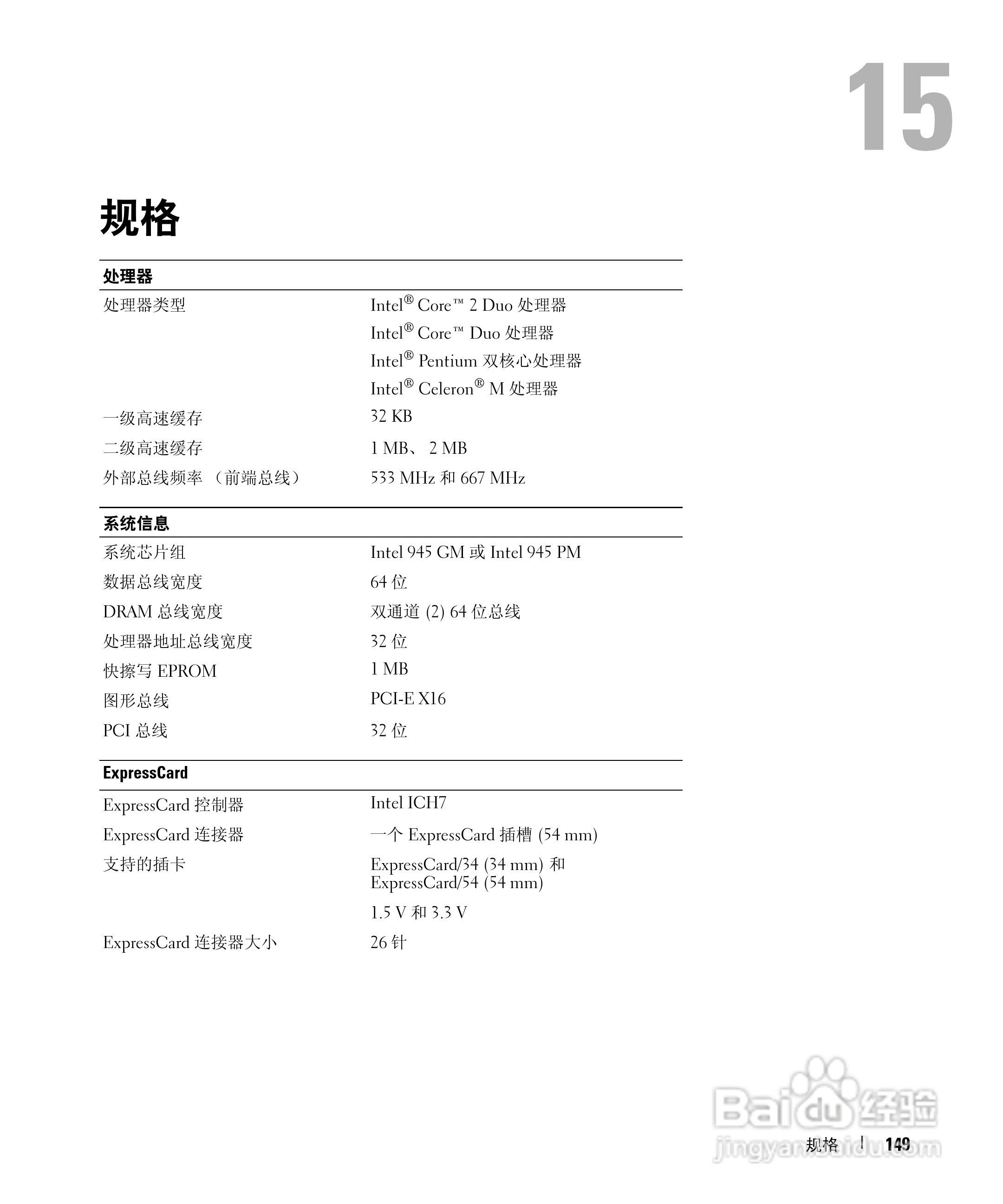 戴尔Inspiron E1505笔记本电脑使用说明书:[15]