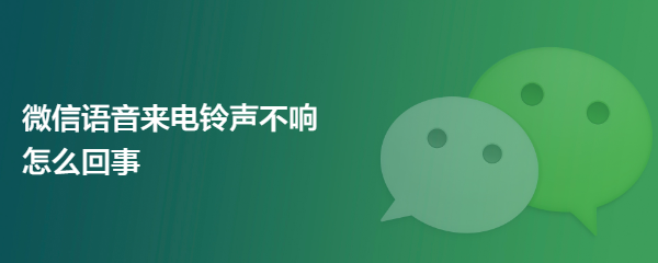 微信语音来电铃声不响怎么回事