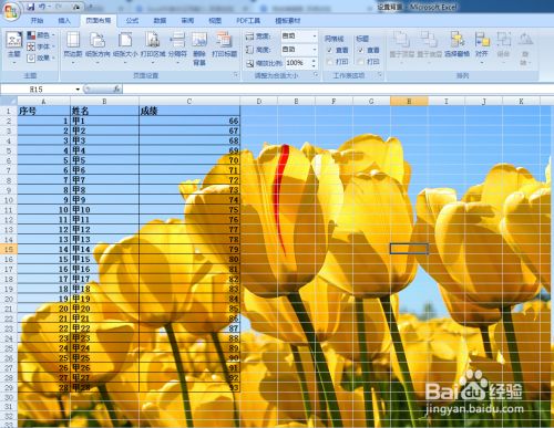 excel中设置背景