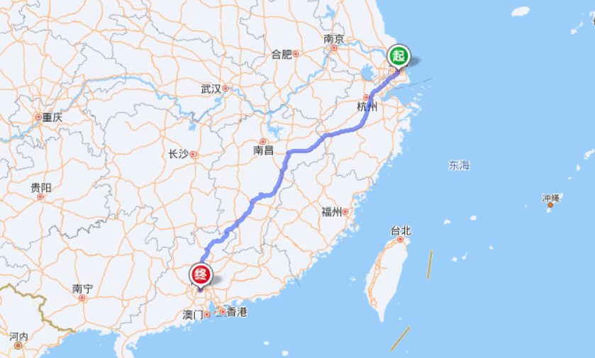 上海到广州多少公里