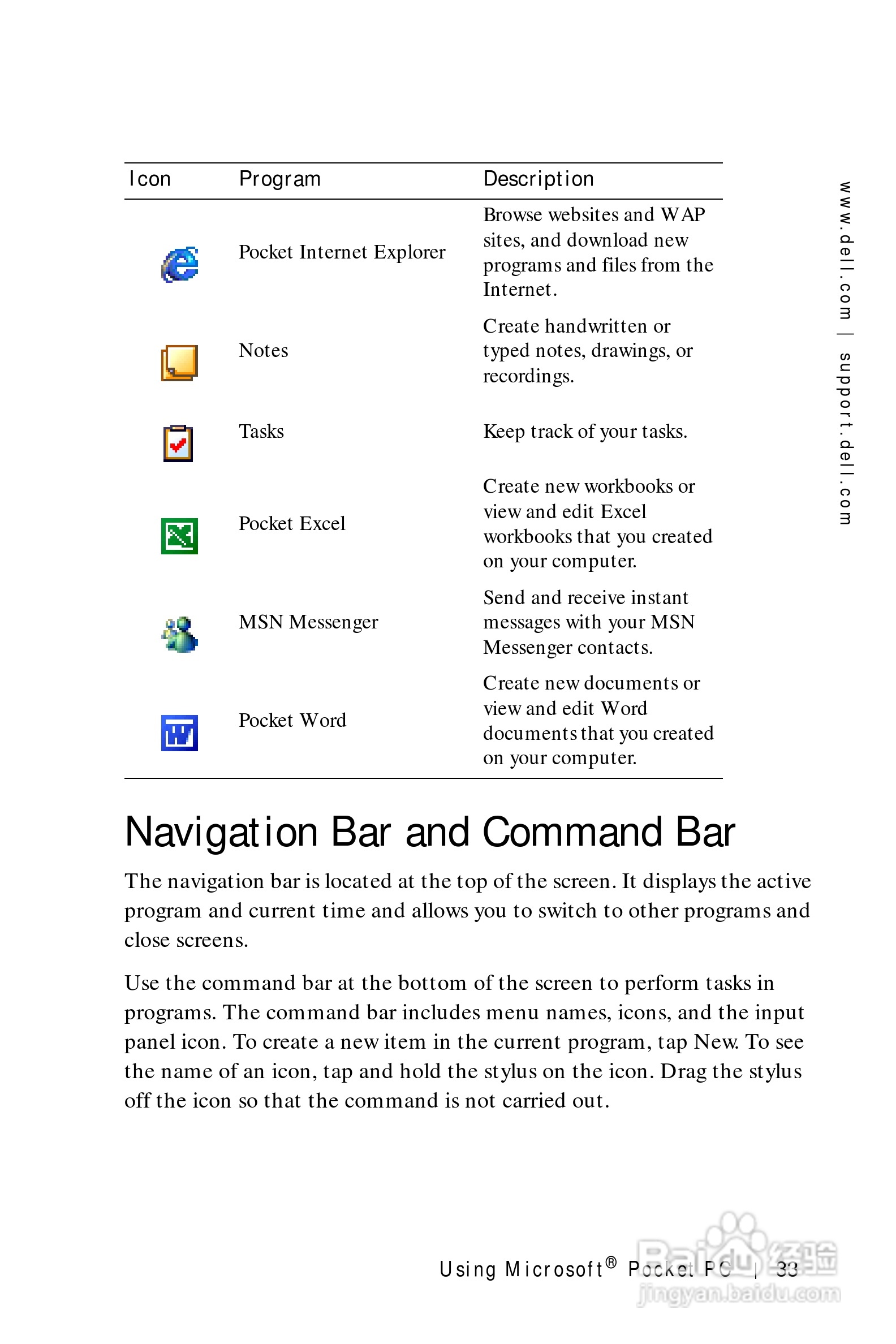 戴尔PDA(掌上电脑)HC01U型说明书:[4]