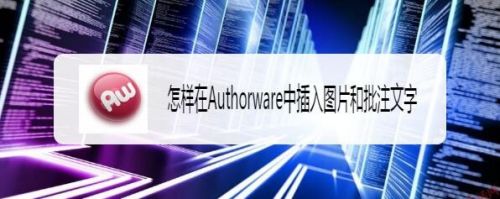 怎样在Authorware中插入图片和批注文字