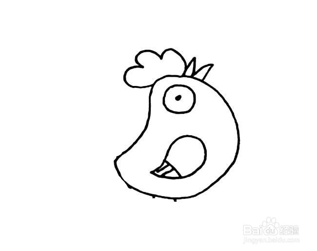 简单彩色公鸡的画法