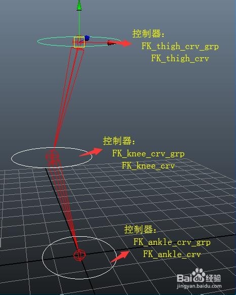 腿部节点绑定：三套骨骼IKFK的切换