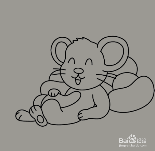 如何手工画面带微笑老鼠的简笔画?