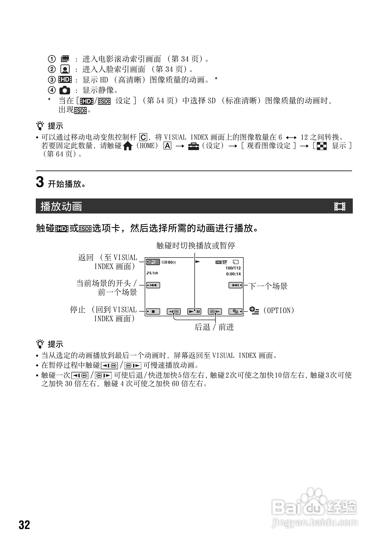 索尼HDR-TG3E数码摄像机使用说明书:[4]