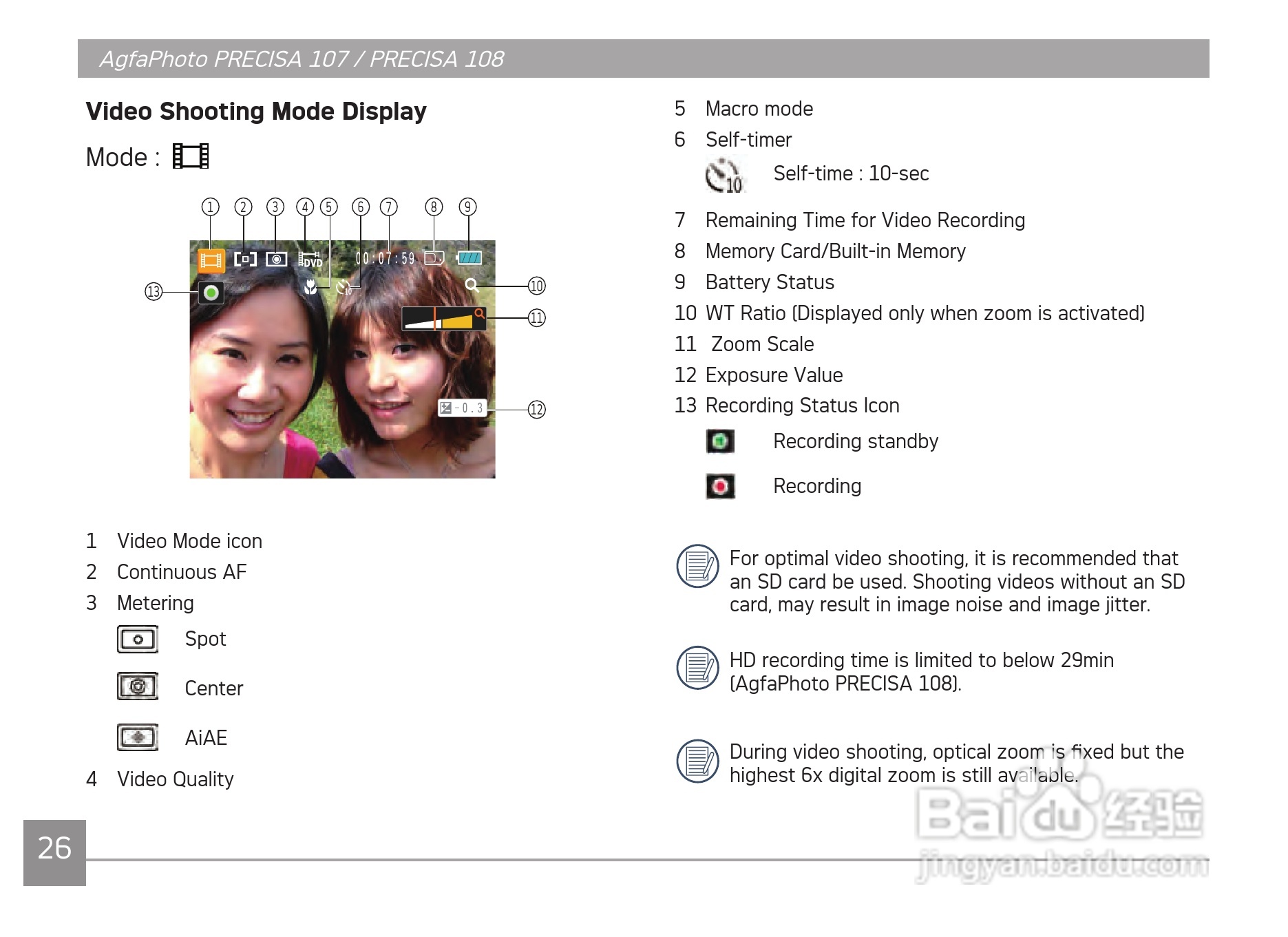 爱克发AgfaPhoto PRECISA 108数码相机使用说明书:[3]
