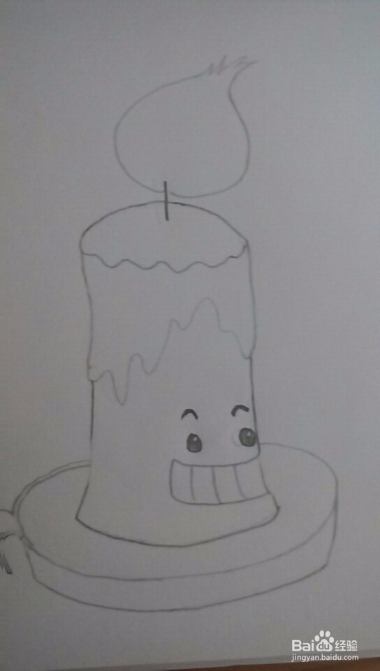 多妈简笔画一只燃烧的蜡烛