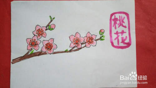 简笔画桃花图片