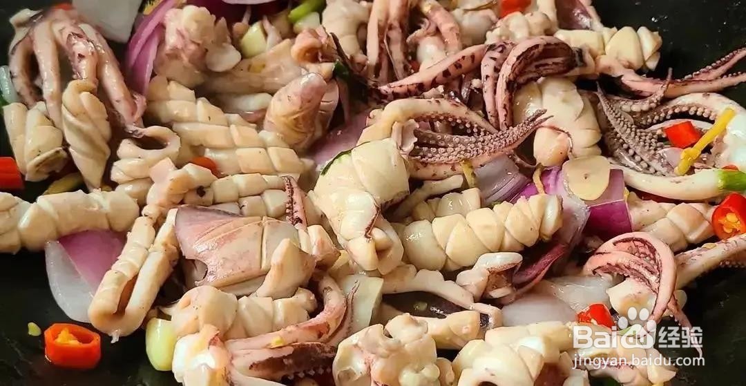 家庭制作爆炒鱿鱼