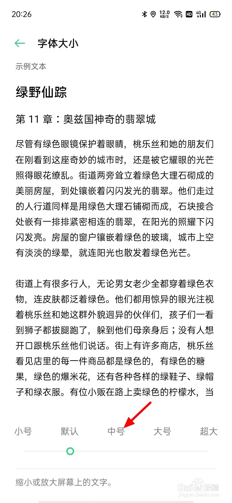 oppo手机信息字体大小怎么调