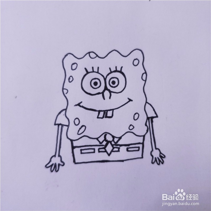 怎么画海绵宝宝的简笔画？